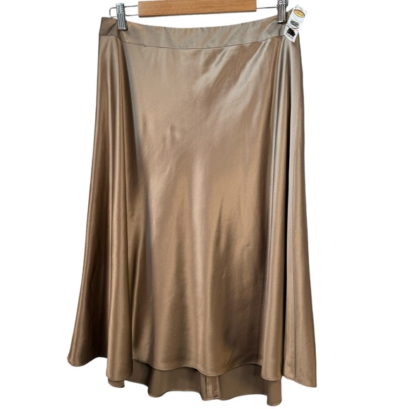 Talbots Dresses & Skirts - SOLD Talbots Pure Silk Champagne Beige Full Midi Skirt 12 NWT Vintage Formal